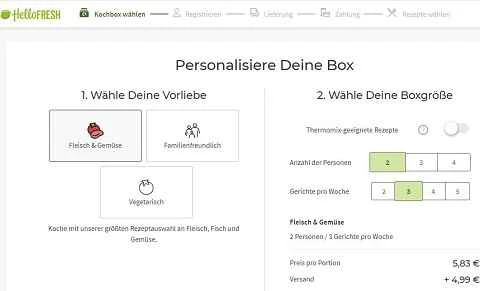 HelloFresh公式サイト（DE） ドイツファミリー向けビュッフェデリバリー