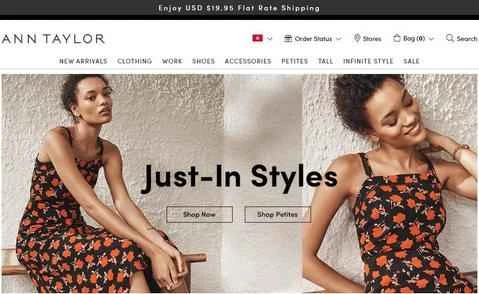 アメリカの婦人服ブランド、アン・テイラーの公式サイト