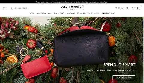 英国のファッションブランド、ルル・ギネス社のウェブサイト