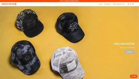アメリカのストリートウェアブランド「American Fighter」のウェブサイト