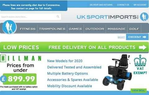 UK Sport Imports 公式ウェブサイト - 英国スポーツ用品の供給元