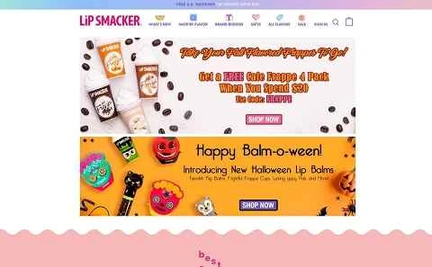 アメリカのクロスオーバー コカコーラ リップスティック ブランドの Web サイト、Lip Smackers。