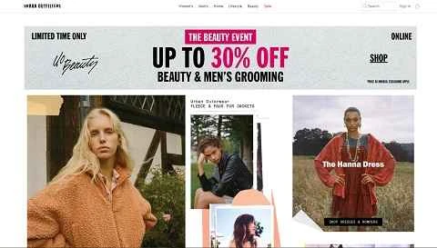 アーバンアウトフィッターズ公式サイト、アメリカの衣料品ウェブサイト