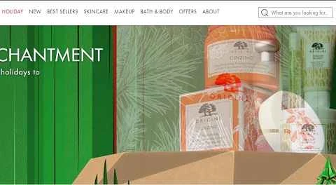 ナチュラルスキンケア・化粧品ブランド「オリジンズ」の米国ウェブサイト