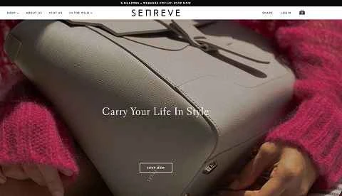 Senreveの高級ハンドバッグブランド、米国のウェブサイト
