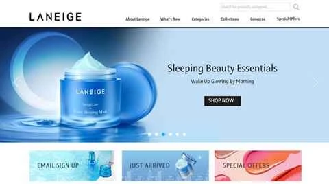 ラネージュ化粧品のアメリカのウェブサイト、ラネージュ。