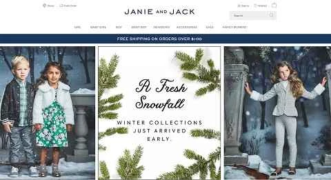アメリカの子供服ブランド「Janie and Jack」の公式サイト。