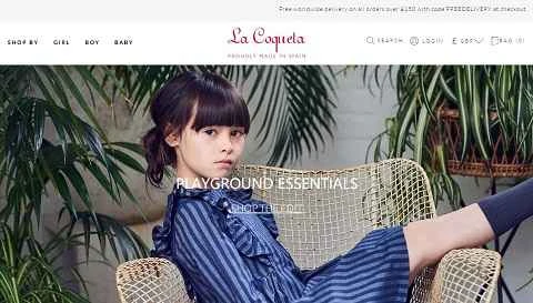スペインの子供服ブランド「ラ・コケタ」の英国ウェブサイト