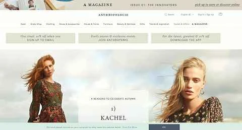 アンソロポロジー公式サイト、アメリカのファッションショッピングサイト