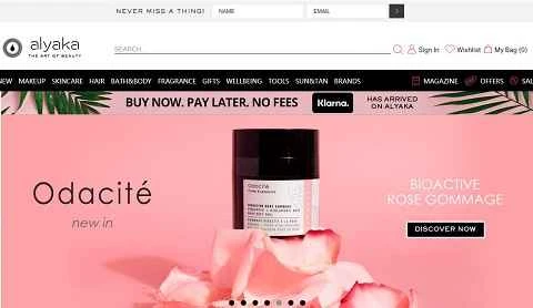 英国の美容とスキンケアのウェブサイト、Alyaka