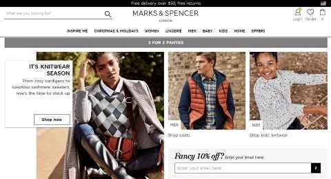 マークス＆スペンサーの公式サイト（英国のマークス＆スペンサーのショッピングサイト）