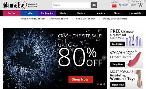 アダム・アンド・イブの公式ウェブサイト（アメリカ製アダム・アンド・イブの大人向けセックス玩具）