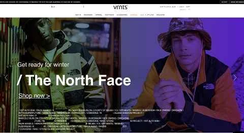 イタリアのメンズファッションウェブサイト、Vrients。