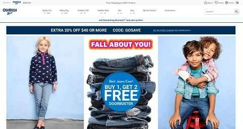 アメリカの子供服ブランド「OshKosh Bgosh」の公式サイト。