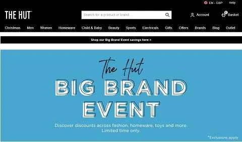 The Hut UKオンラインショッピングモール