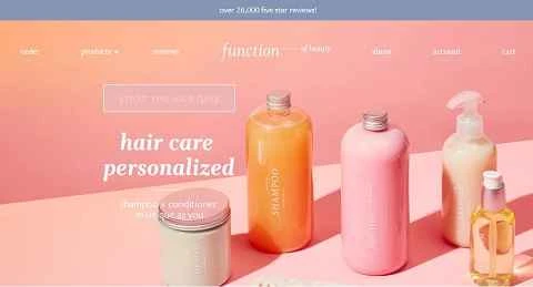 Function of Beauty：アメリカのヘアケア製品カスタマイズブランドのウェブサイト