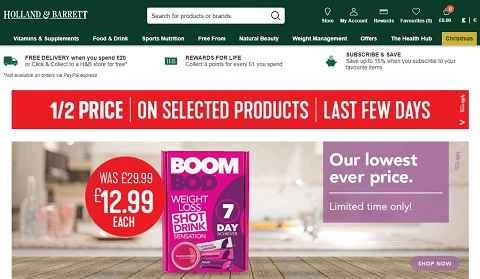 Holland and Barrett 公式サイト - 英国の健康食品チェーン店
