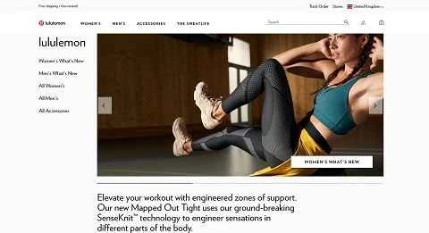 lululemon UK ヨガアパレル ショッピング ウェブサイト (英国)